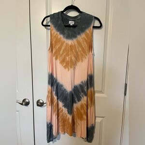 Mudpie Sleeveless Tie-Dye Women’s Swing Dress with Pockets Size Large!
